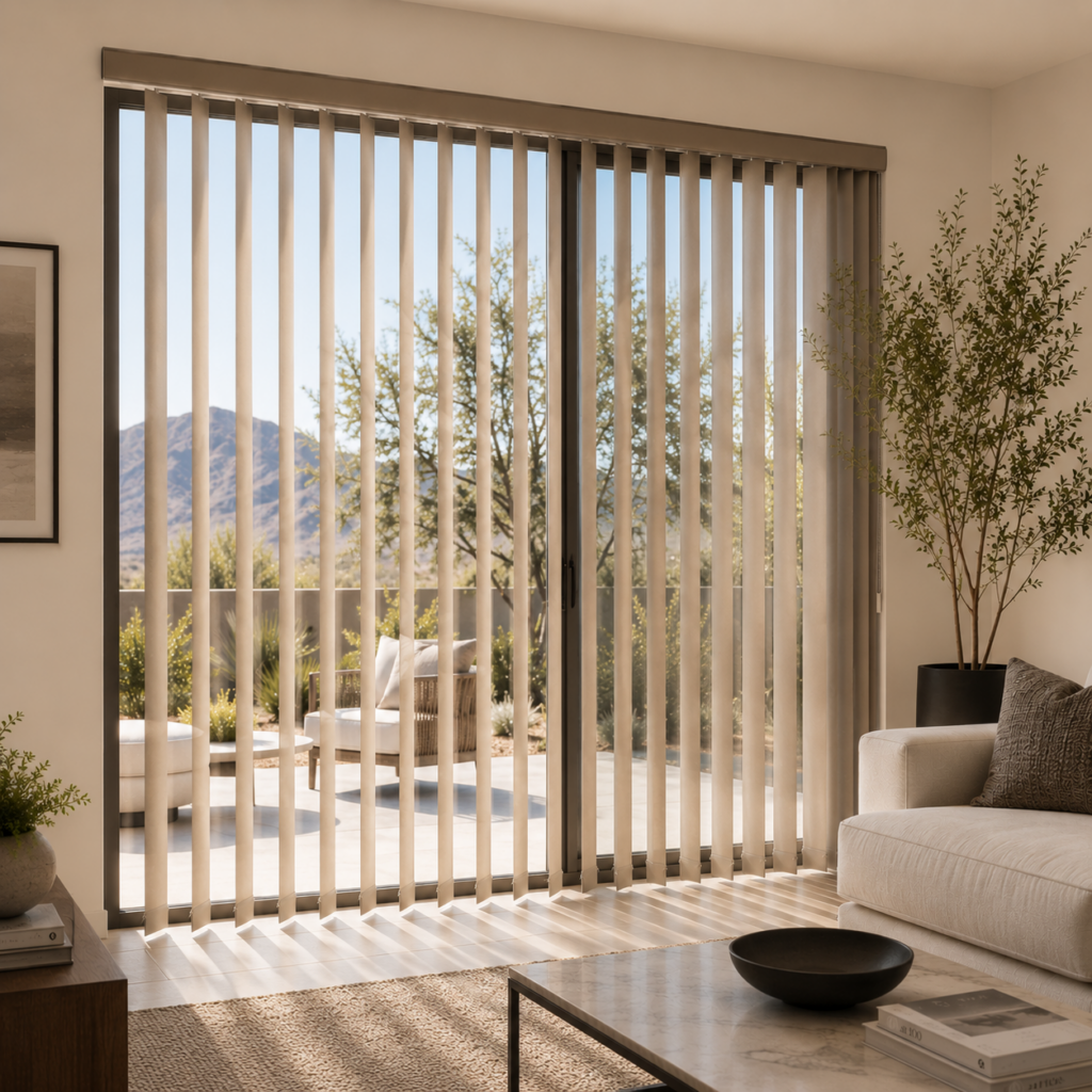 Partially Open – Vertical Shades
