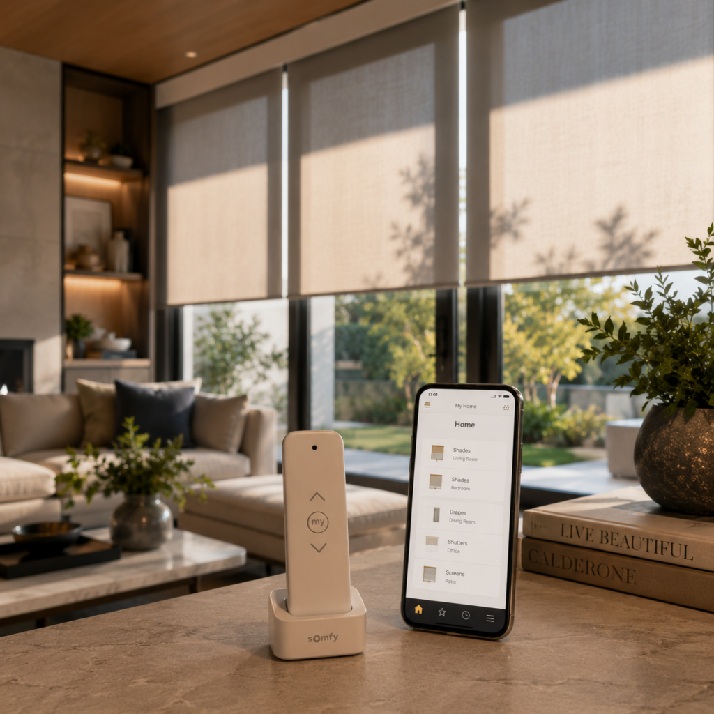 Custom somfy in a modern interior