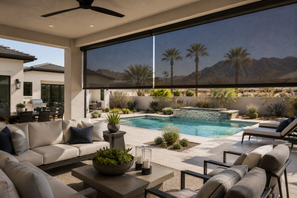 Custom outdoor window solutions in a modern interior
